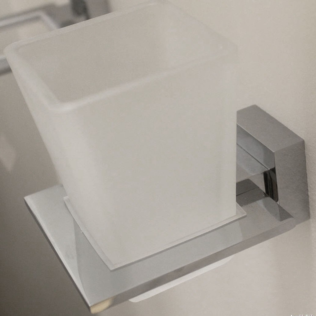 Arnolds Design Square Zahnputzglas mit Wandhalterung
